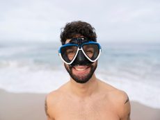 Aluno no batismo de mergulho